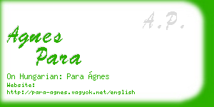 agnes para business card