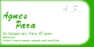 agnes para business card